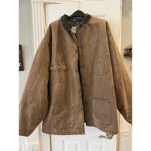 Carhartt C02CHT Blanket Lined Chore Jacket Coat Men  4XLT Brown Country  Cowboy